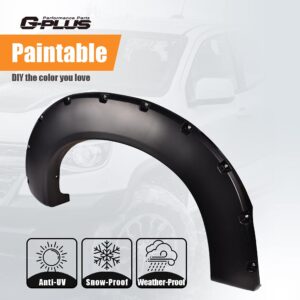 G-PLUS Fender Flares,Compatible With 2011-2016 Ford F250 F350 Superduty Styleside Models Only w/ 81.8" / 98.0" bed length (NOT Fit Dually & Flareside Models),Pocket Rivet Smooth Matte Wheel Cover 4pcs