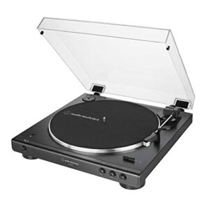 Audio-Technica AT-LP60XBT-BK Fully Automatic Bluetooth Belt-Drive Stereo Turntable, Black, Hi-Fi, 2 Speed, Dust Cover, Anti-Resonance, Die-cast Aluminum Platter