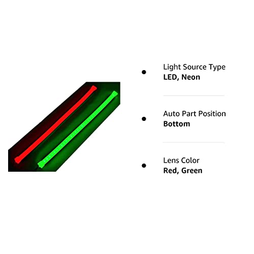 Green Blob Outdoors Marine Navigation LED Strips Kit for Pontoon, Bass, Sk,i Wave Runner, Jon Boats and Kayaks (Neon Style Red, Green)