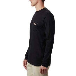 Columbia Men's Roughtail Work Long Sleeve Pocket Tee, Black, Large