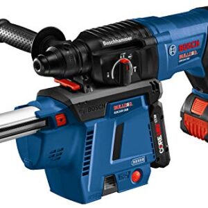 BOSCH GBH18V-26DK26GDE 18V EC Brushless SDS-plus Bulldog 1 In. Rotary Hammer Kit with Mobile Dust Extractor and (2) CORE18V Batteries