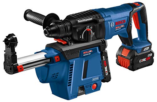 BOSCH GBH18V-26DK26GDE 18V EC Brushless SDS-plus Bulldog 1 In. Rotary Hammer Kit with Mobile Dust Extractor and (2) CORE18V Batteries