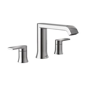 Moen T908 Genta LX Two-Handle Deck Mounted Modern Roman Tub Faucet, Valve Required, Chrome