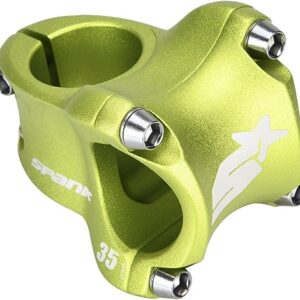 Spank Spike Race 2 Shot-Peen Anodized MTB Bicycle Stem (Green, 50mm), Lightweight and Strong Alloy Stem for Mountain Bike, Mountain Bike Stem Short Handlebar, Stem for Most Bicycle, Cycling