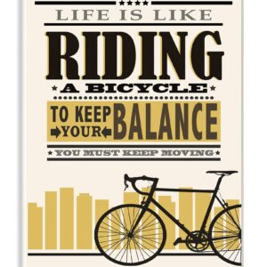 Stupell Industries Yellow Life is Like Riding a Bicycle Typography Wall Plaque, 10 x 15, Multi-Color