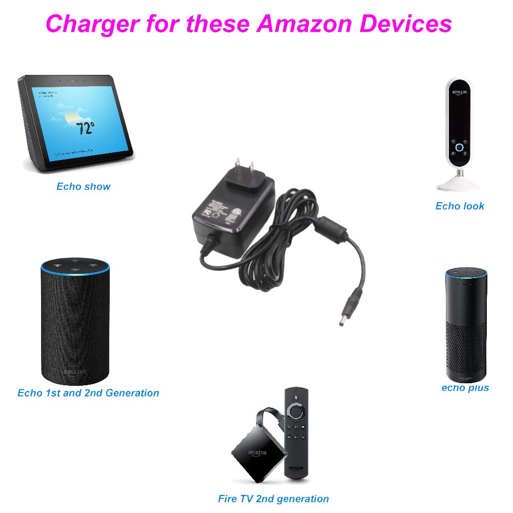 Twinsun 21W Power Adapter Replacement Amazon Alexa 1st & 2nd Generation,Echo Show 1st,Echo Look Camera,Echo Link DC Cord
