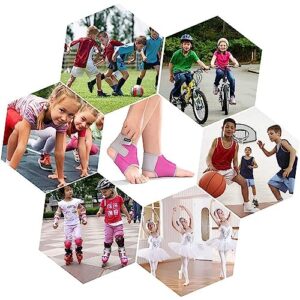 ONTYZZ 1 Pair Kids Ankle Brace Ankle Compression Sleeve Adjustable Ankle Support Brace for Football Basketball Dancing Pink/M