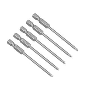 uxcell 5 Pcs 3mm PH0 Magnetic Phillips Screwdriver Bits, 1/4 Inch Hex Shank 3-inch Length S2 Power Tool