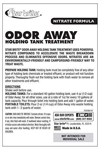 STAR BRITE RV Odor Away Natural Holding Tank Treatment 8oz 4 Pack (076308)