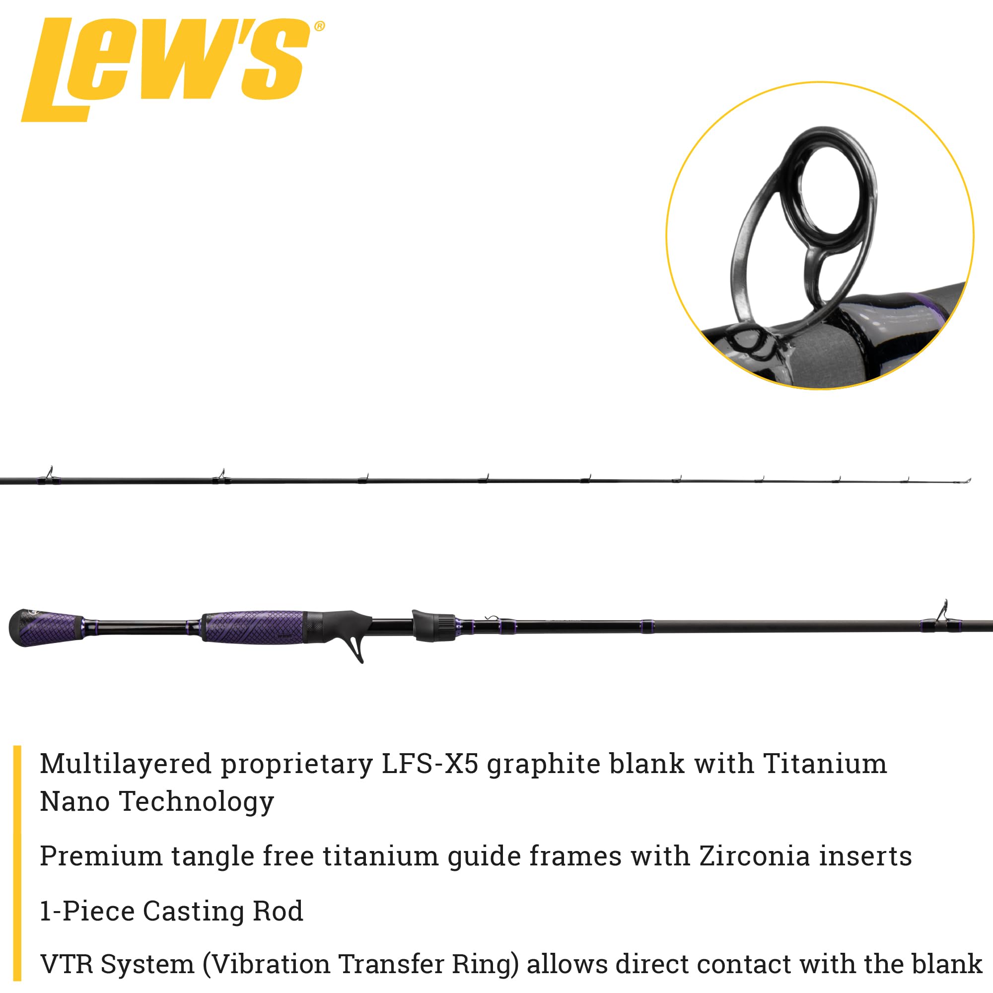 Lew's Team Lew's Pro-Ti Speed Stick 7'3" Medium Heavy Casting Rod