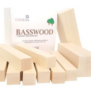 CanUsa Brand Basswood Carving Wood Blocks from Wisconsin USA. Whittling Wood Carving Wood Blocks for Carving. Contains Two Large Basswood Carving Blocks and Eight Small.