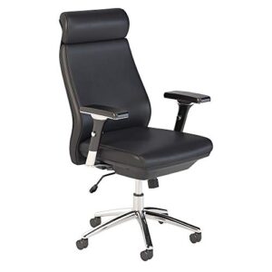 bush business furniture metropolis high back executive office chair, black leather