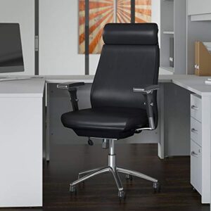 Bush Business Furniture Metropolis High Back Executive Office Chair, Black Leather