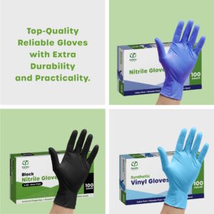 Comfy Package [200 Count] Clear Powder Free Vinyl Disposable Plastic Gloves - Large