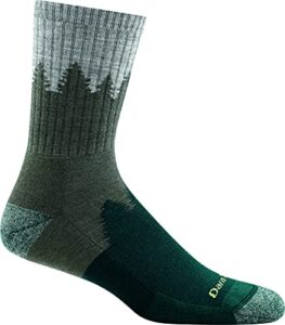 darn tough men's number 2 micro crew midweight with cushion sock (style 1974) - green, large