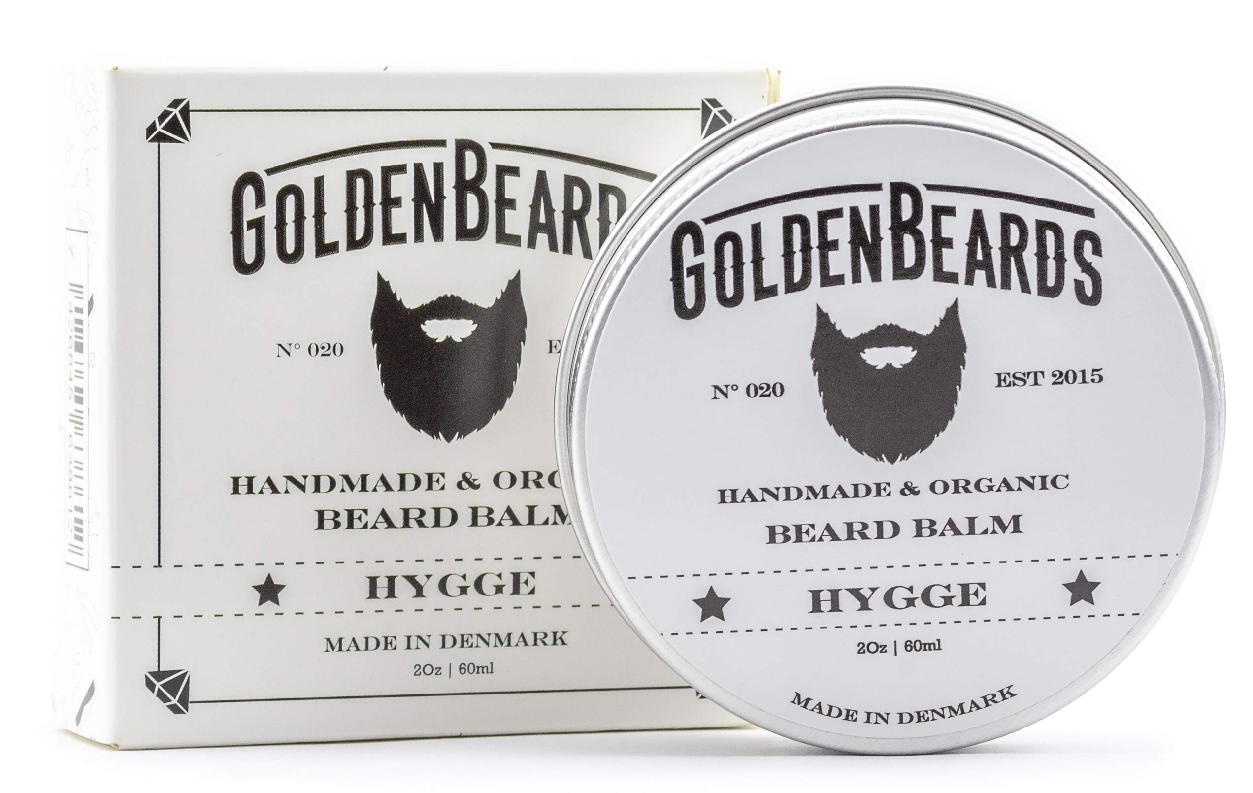 Bio Beard Balm -HYGGE - 60ML - 100% Organic by -Golden Beards- NON SCENTED Beard Oil