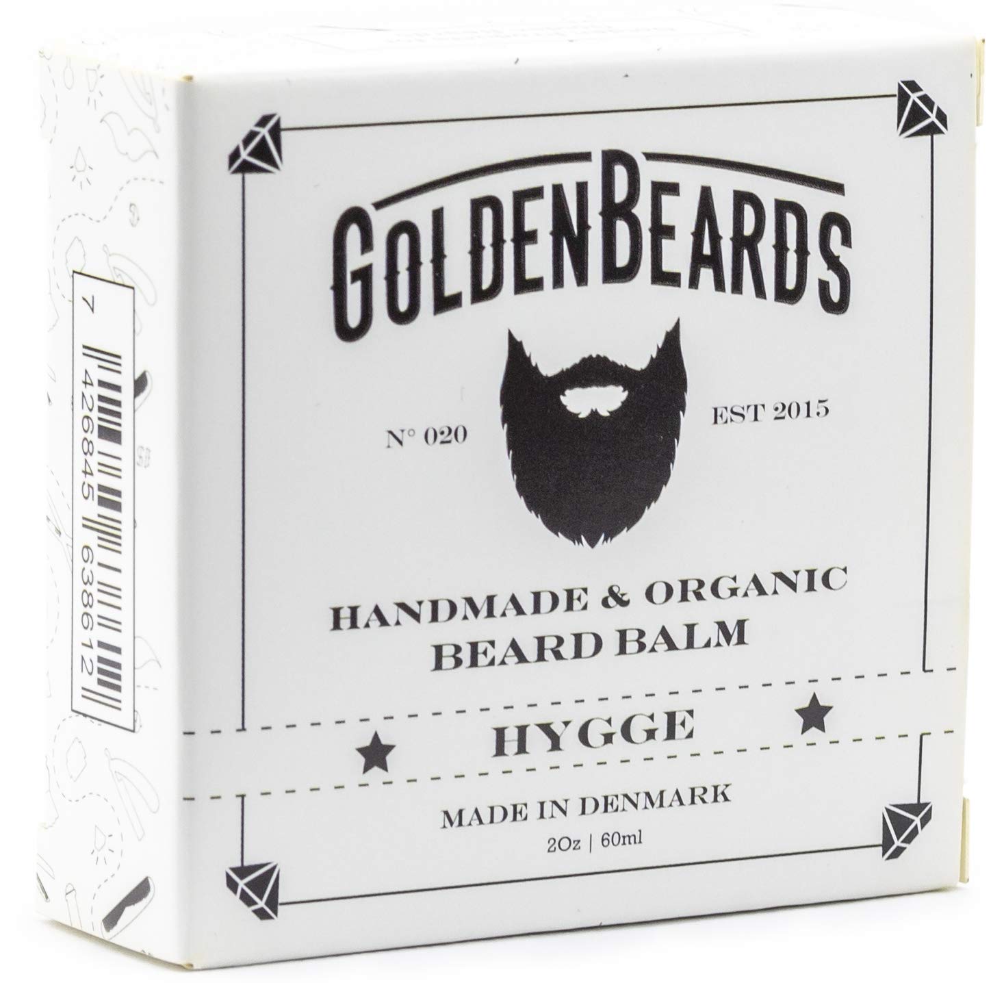 Bio Beard Balm -HYGGE - 60ML - 100% Organic by -Golden Beards- NON SCENTED Beard Oil