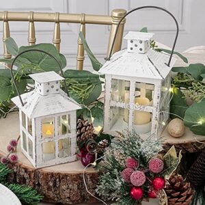 Kate Aspen Rustic Farmhouse White Candle Holder, Wedding, Centerpiece Table, Home, Shelf, 5 inch Decorative Lantern