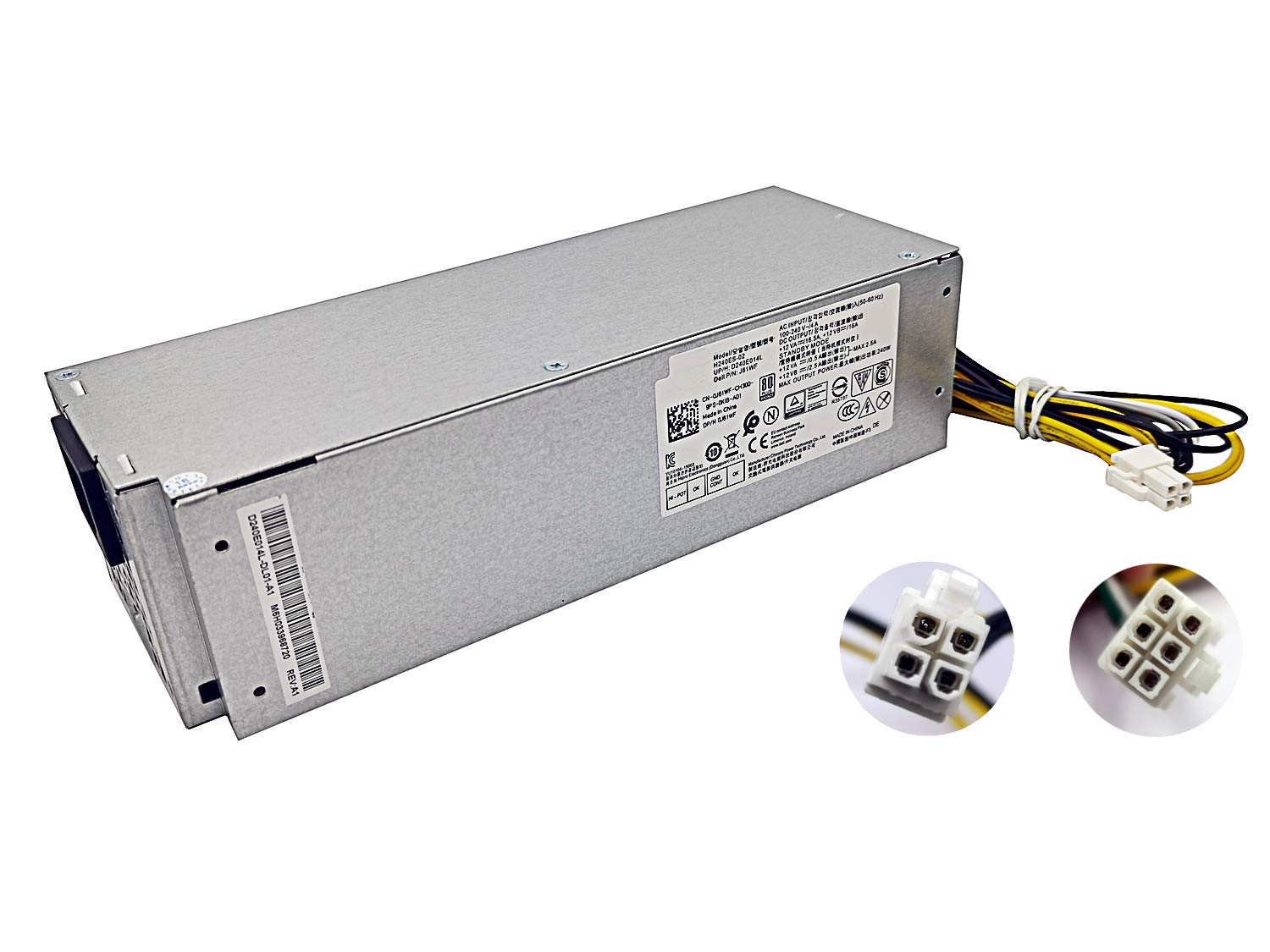 Ratuforez New 240W Power Supply for Dell Optiplex 3050 5050 7050 Mini Tower L240ES-00 H240ES-02 HU240AS-02 H240NM-00 H240NM-02 HU240AS-00 P/N:J61WF DK87P F484X DW3M7 HT04K