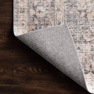 Loloi II Skye Collection SKY-01 Grey/Apricot 5'-0" x 7'-6", 13" Thick,Area Rug,Soft,Durable,Vintage Inspired,Distressed,Low Pile,Non-Shedding,Easy Clean,Printed,Living Room Rug