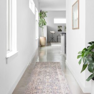 Loloi II Skye Collection SKY-01 Grey/Apricot 5'-0" x 7'-6", 13" Thick,Area Rug,Soft,Durable,Vintage Inspired,Distressed,Low Pile,Non-Shedding,Easy Clean,Printed,Living Room Rug