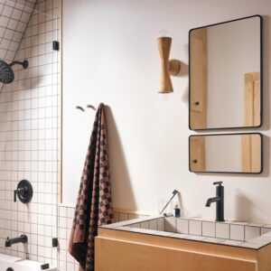 Moen Gibson Matte Black Posi-Temp Pressure-Balancing Modern Valve Handle Only Trim, Valve Required, T2901BL