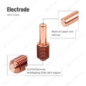 WeldingStop Electrode Tip Nozzle Drag Shield Cup for Miller Spectrum 3080 Plasma Cutter ICE-80CX Torch Pack-23 (212724,212726,212730)