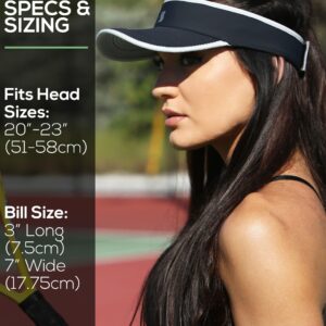 SAAKA Super Absorbent Visor for Women. Premium Packaging. Running, Tennis, Golf & All Sports. Lightweight & Adjustable. Black