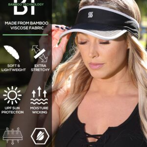 SAAKA Super Absorbent Visor for Women. Premium Packaging. Running, Tennis, Golf & All Sports. Lightweight & Adjustable. Black