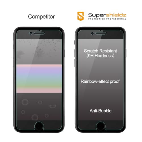 Supershieldz (2 Pack) Designed for Apple iPhone 8 Plus and iPhone 7 Plus (5.5 inch) Tempered Glass Screen Protector with (Easy Installation Tray) Anti Scratch, Bubble Free