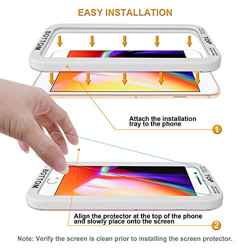 Supershieldz (2 Pack) Designed for Apple iPhone 8 Plus and iPhone 7 Plus (5.5 inch) Tempered Glass Screen Protector with (Easy Installation Tray) Anti Scratch, Bubble Free