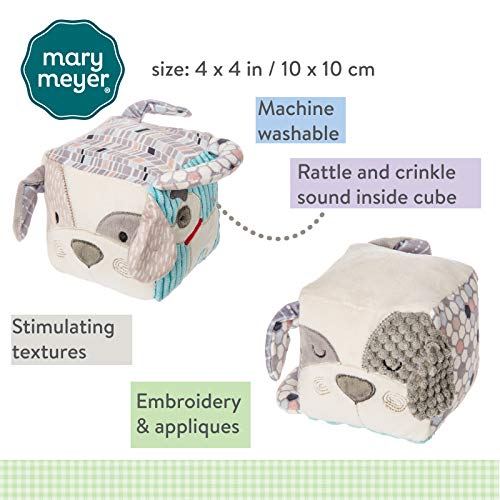 Mary Meyer Super Soft Activity Cube, Deco Pup, 4 x 4-Inches