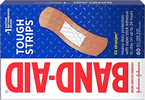 Band-Aid Brand Tough-Strips Adhesive Bandage for Minor Cuts & Scrapes, All One Size, 60 ct (Limited Edition)