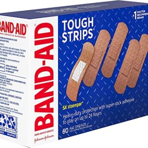 Band-Aid Brand Tough-Strips Adhesive Bandage for Minor Cuts & Scrapes, All One Size, 60 ct (Limited Edition)