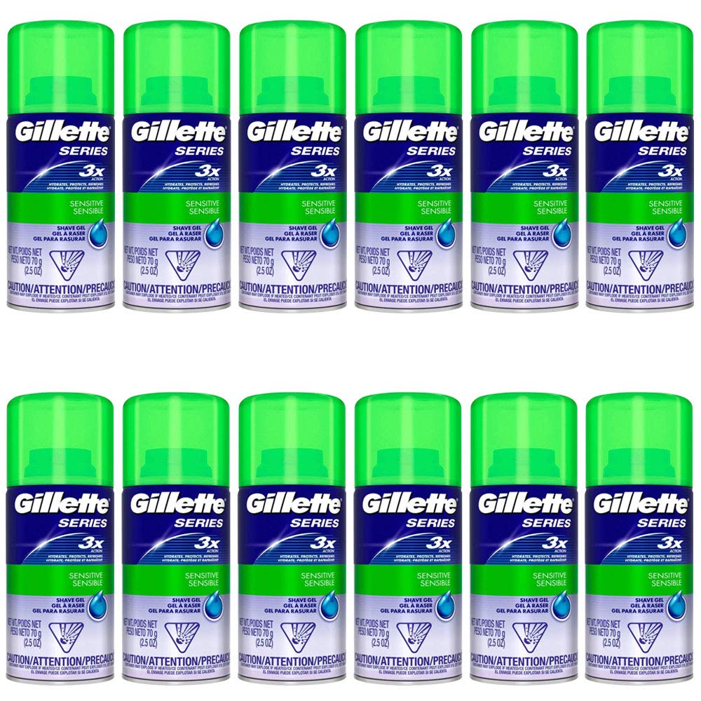 Gillette Series Shave Gel 2.5 Ounce (12 Pieces) Sensitive