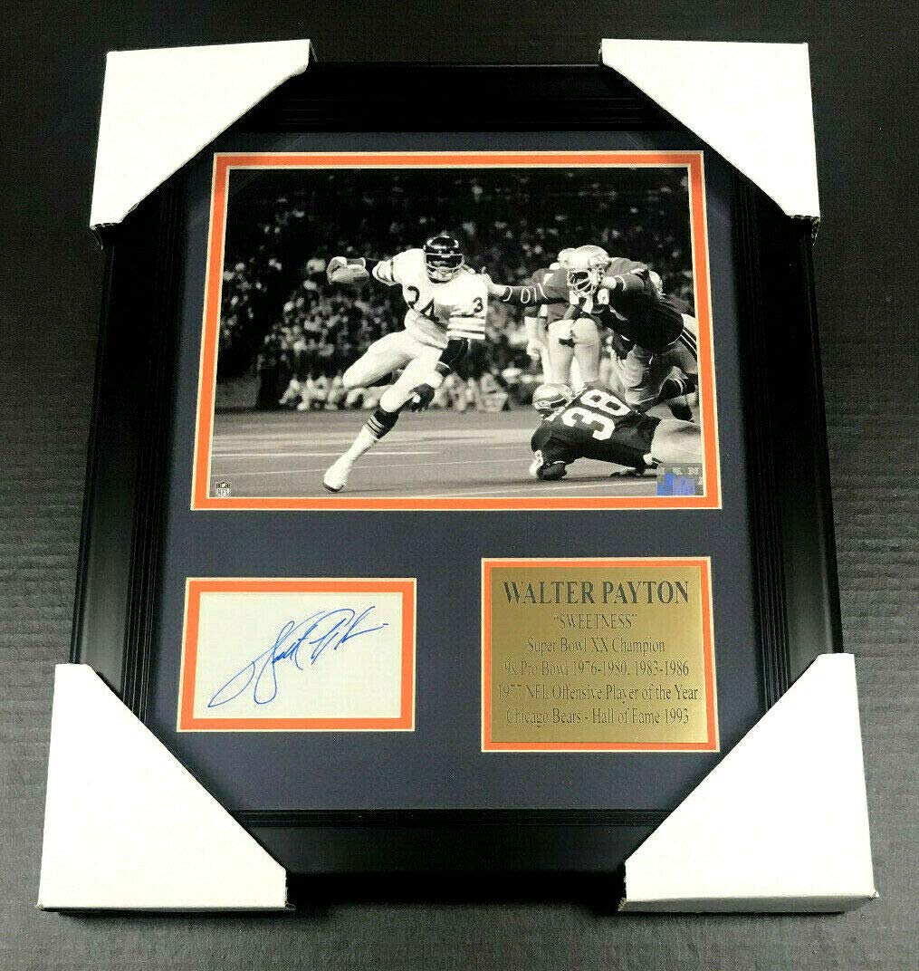 WALTER PAYTON Autographed Cut REPRINT Framed 8x10 Photo CHICAGO BEARS