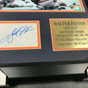 WALTER PAYTON Autographed Cut REPRINT Framed 8x10 Photo CHICAGO BEARS