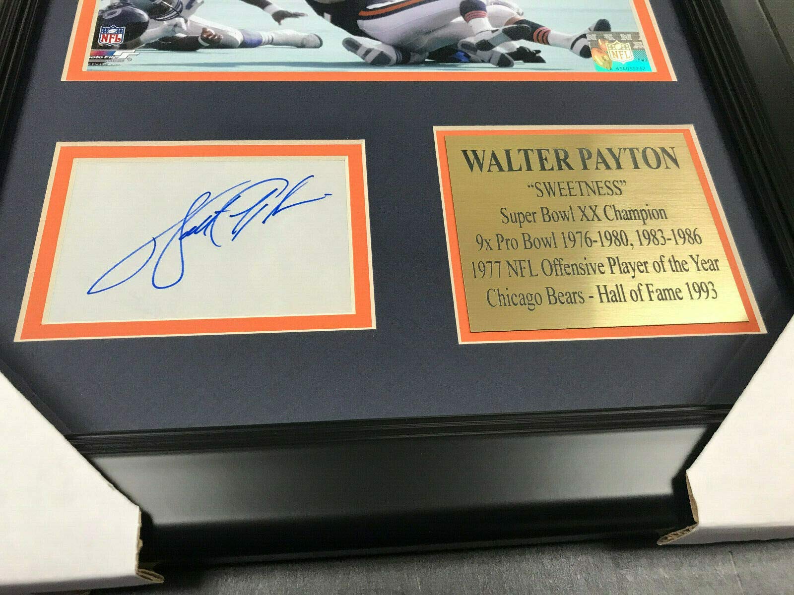 WALTER PAYTON Autographed Cut REPRINT Framed 8x10 Photo CHICAGO BEARS