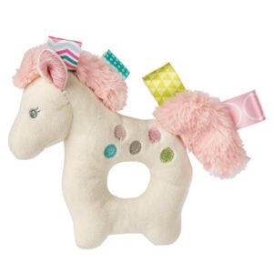 taggies embroidered soft ring rattle, painted pony, 6-inches