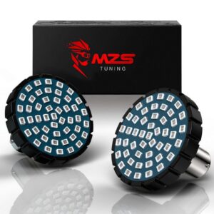 MZS 1157 Turn Signal LED Bulb Running Light Kit, Red Upgraded LED Beads 2" Bullet Style w/Dual Color Front or Rear Compatible For Most Family Motorcycles - Pack of 2