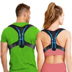 comezy posture corrector for women & men, breathable back brace posture, adjustable and comfy upper back support straightener, pain relief for neck, shoulder, spine, back and clavicle(small/medium