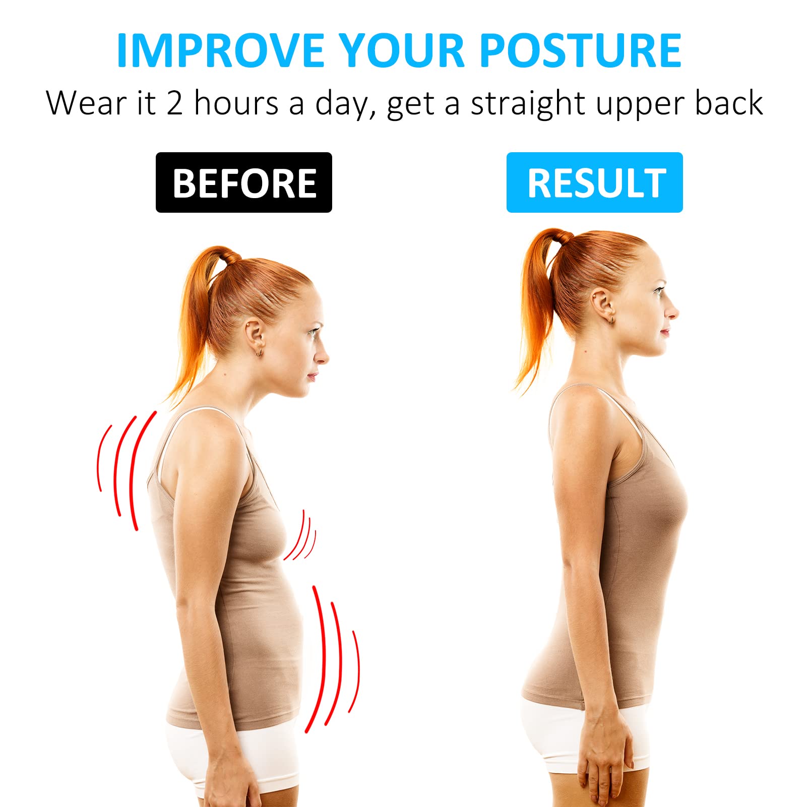 Comezy Posture Corrector for Women & Men, Breathable Back Brace Posture, Adjustable and Comfy Upper Back Support Straightener, Pain Relief for Neck, Shoulder, Spine, Back and Clavicle(Small/Medium