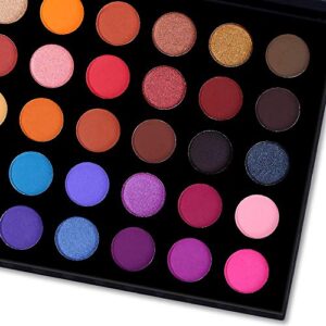 CHARMCODE 40 Colors High Pigmented Shimmer Matte Eyeshadow Makeup Palette Full Spectrum Artist Glitter Metallic Waterproof Creamy Blendable Eye Shadow Cosmetics (Color 1)