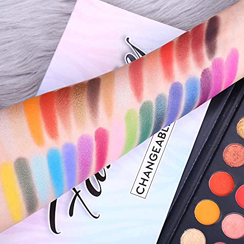 CHARMCODE 40 Colors High Pigmented Shimmer Matte Eyeshadow Makeup Palette Full Spectrum Artist Glitter Metallic Waterproof Creamy Blendable Eye Shadow Cosmetics (Color 1)