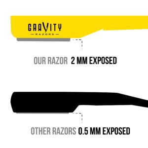 Professional Straight Razor - Ultra Exposed Straight Razor Kit with 10 Gravity Premium Blades, 2mm Exposed ("The OG")