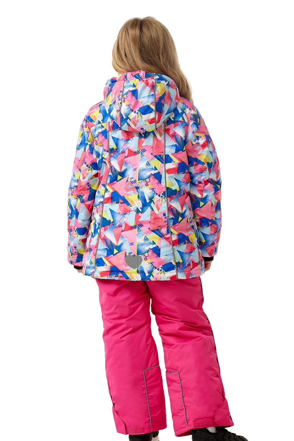 M2C Girls Thicken Warm Hooded Color Block Ski Snowsuit Jacket & Pants Pink 6/7