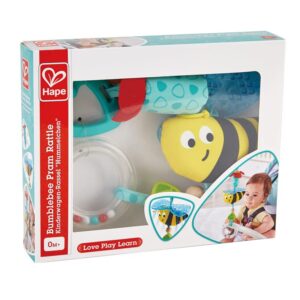 Hape Bumblebee Pram Rattle | Clip-On Rattle Pram Bassinet and Pushchair Baby Toy – Suitable for Newborns,Multicolor, L: 15, W: 1.8, H: 4.3 inch