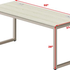 SHW Home Office 55-Inch Large Computer Desk, Maple