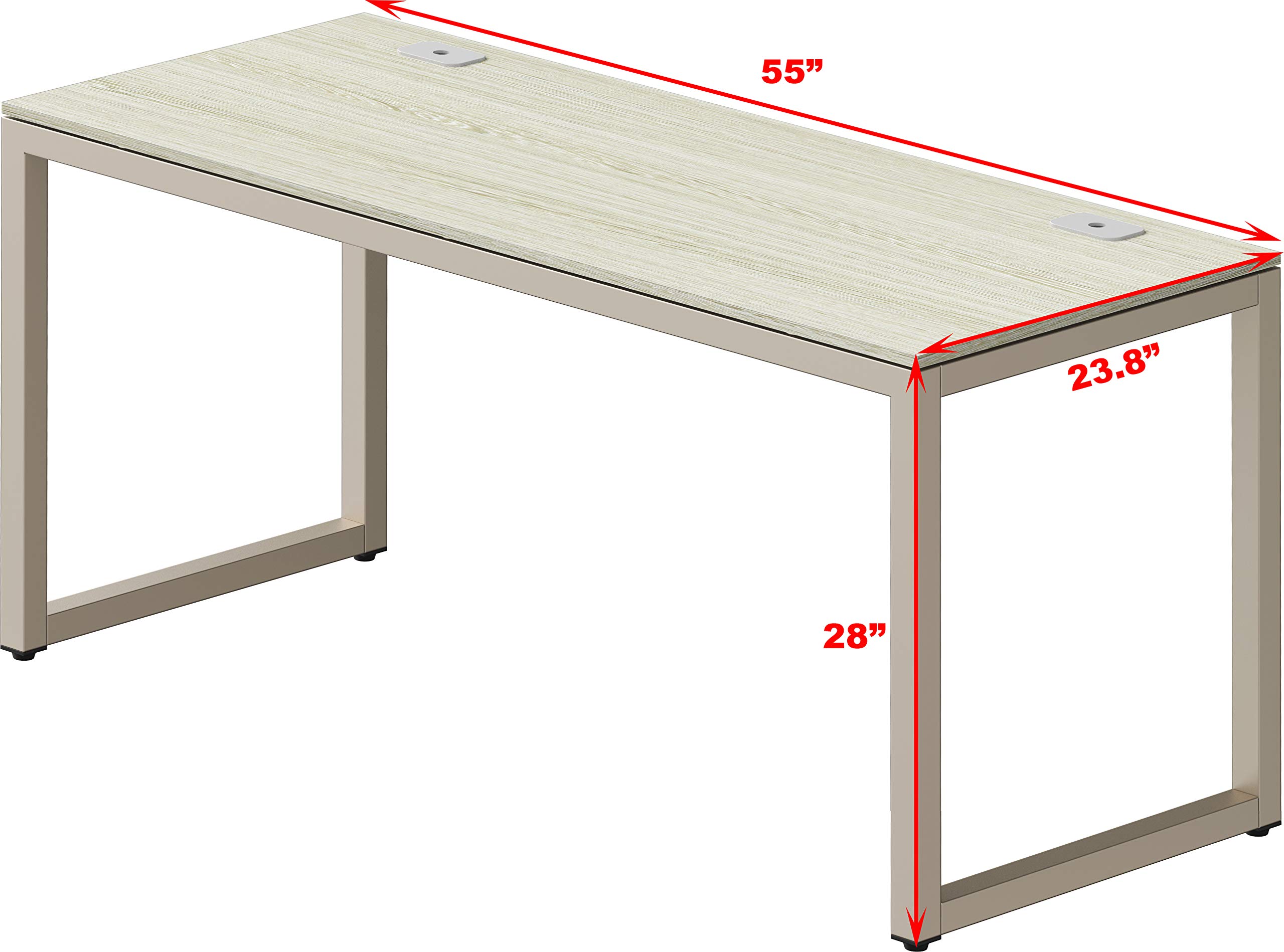 SHW Home Office 55-Inch Large Computer Desk, Maple