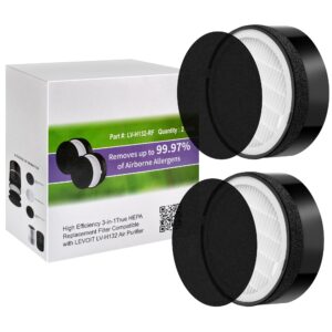 True HEPA with Activated Carbon Filter Compatible with Levoit LV-H132, Part # LV-H132-RF (2 - Pack) FilledwithLove